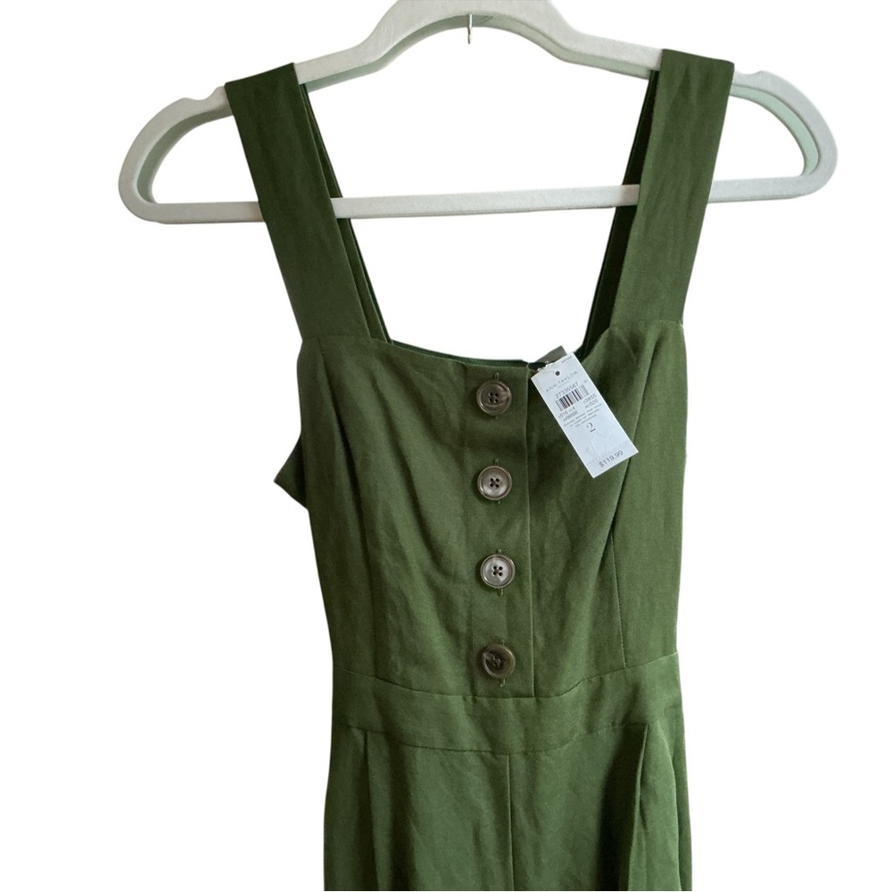 Ann Taylor Linen Jumpsuit Sage Green Size 2 NWT